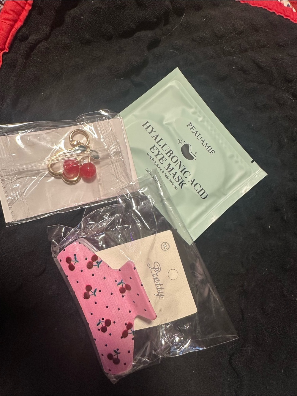 Cherry Print Pink Hair Clip - 3-Pack Women Accessories